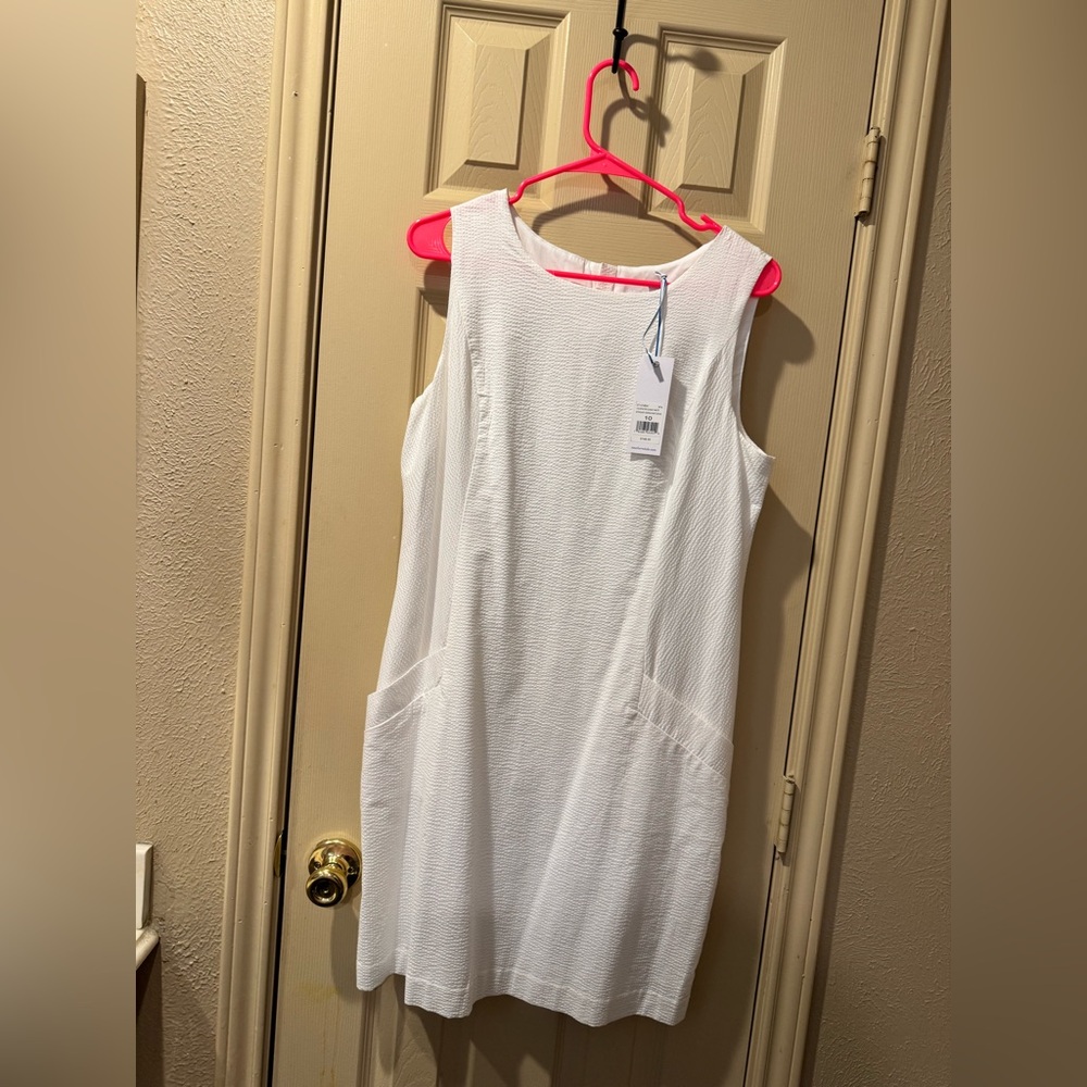 Southern Tide Seersucker White Dress